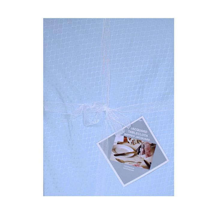 70 In. Round Light Blue Jacquard Tablecloth